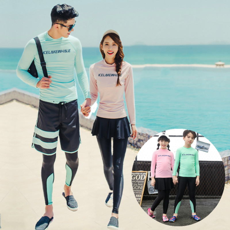 Parent-child Diving Suit Swimsuit Lovers Suit Long Pants Long Sleeves Sunscreen Speed Dry Surf Two Men And Women Snorkeling