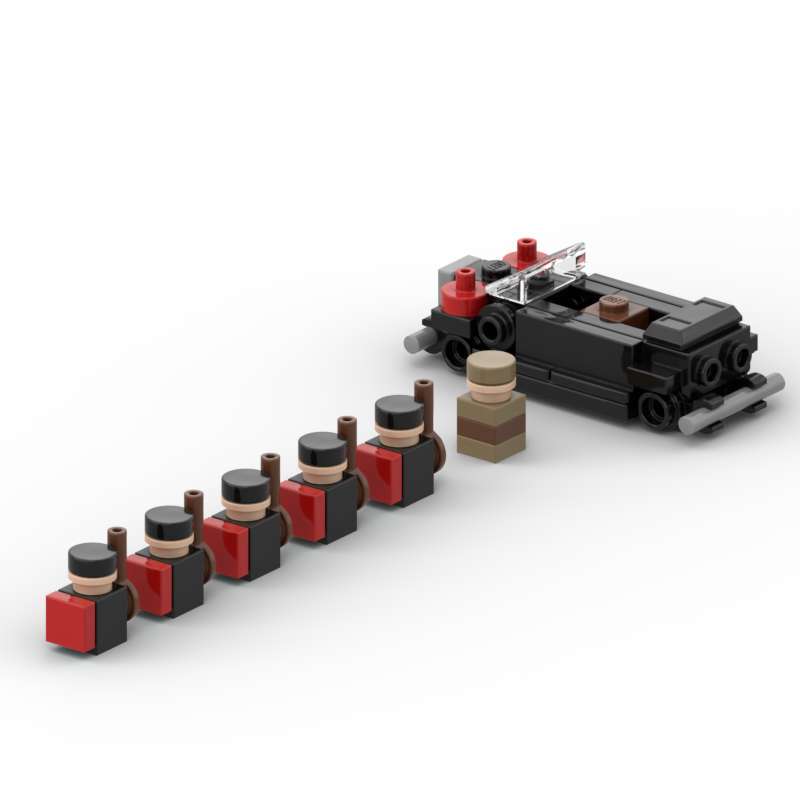Mercedes-Benz 770K Presidential Car and Guard Corps Mini Moc Building Blocks Soldier Military Toys 2025 New Products