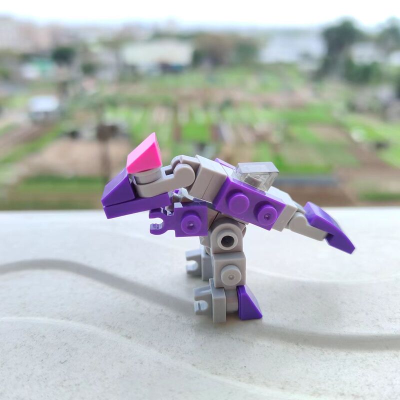 [Tyrannosaurus Rex - Free Transforming Robot] Dinosaur Mecha Moc Building Blocks Small Mini Exoskeleton Assembly