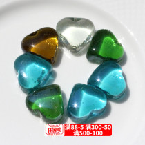 Heart shaped colored glass beads Glass balls flat beads Transparent stone decorative pebbles Rain flowers multicolored stone vase marbles