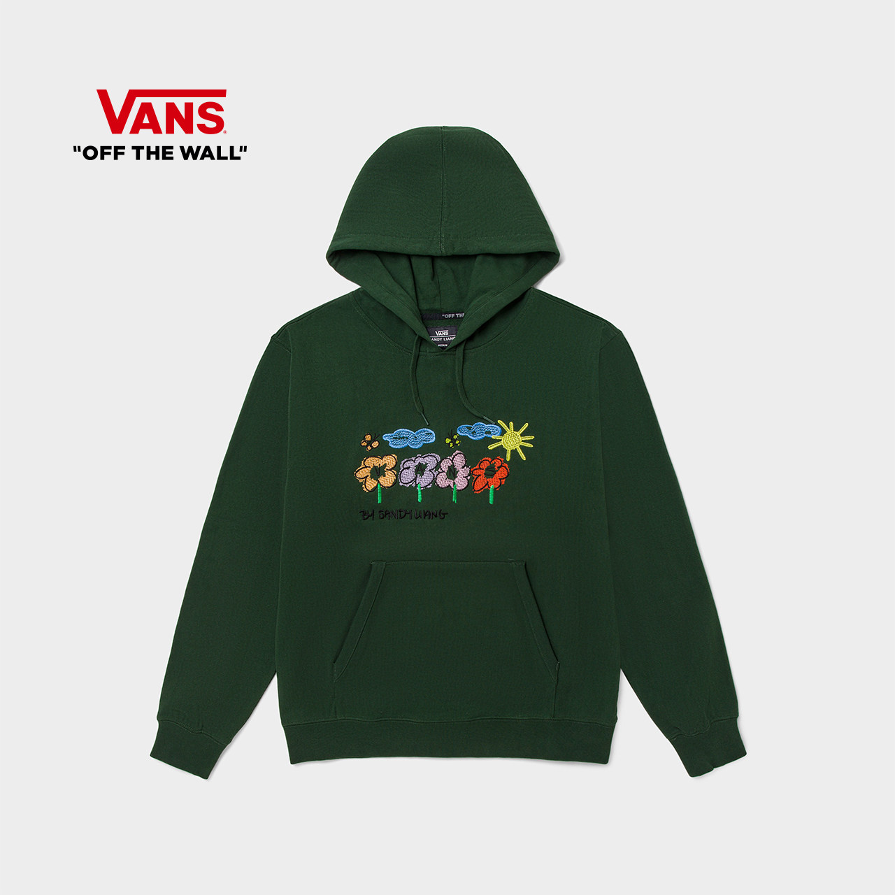 Vans Van Sans official green fun print male and female couples Lianhood sports shirts SANDY LIANG JOINT