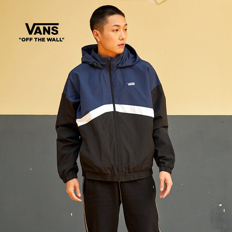 Vans Van Sans Official Men's jacket Deep blue spring retro collage American street Fan
