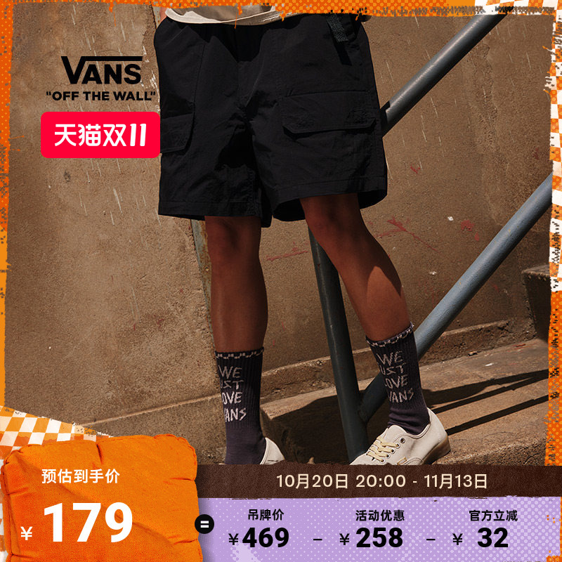 Vans Official Women's Woven Shorts Black Outdoor Sports Casual