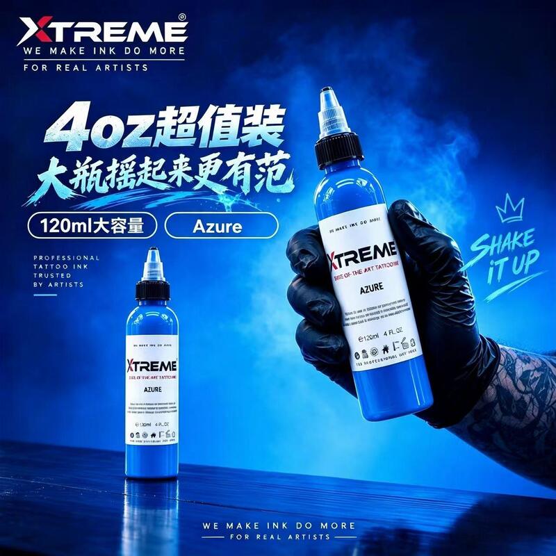 American Imported Extreme Tattoo Ink 120ml Large Bottle Tattoo Ink Full Set of 14 Colors 4 Ounces Jieyi