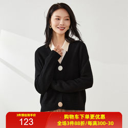 Jinju logo ຄໍ V embroidered cardigan jacket ຂົນແກະແກະ 100% ສີແຂງໃຫມ່ raglan sleeve cardigan ແມ່ຍິງ