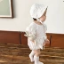 in Korea Summer Baby Princess Hundred Days Female Baby Sweet Hollow Puff Sleeve Romper Dress One-piece Romper - Áo liền quần