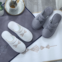 New cotton slippers for men and women Japanese wooden floor Home use indoor autumn and winter thickened warm non-slip soft bottom mute