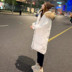 Quần áo cotton nữ dài 2019 áo mới mùa đông học sinh sang trọng áo khoác cotton xuống áo bông dày dịch vụ bánh mì - Bông áo khoác mũ lông nữ Bông