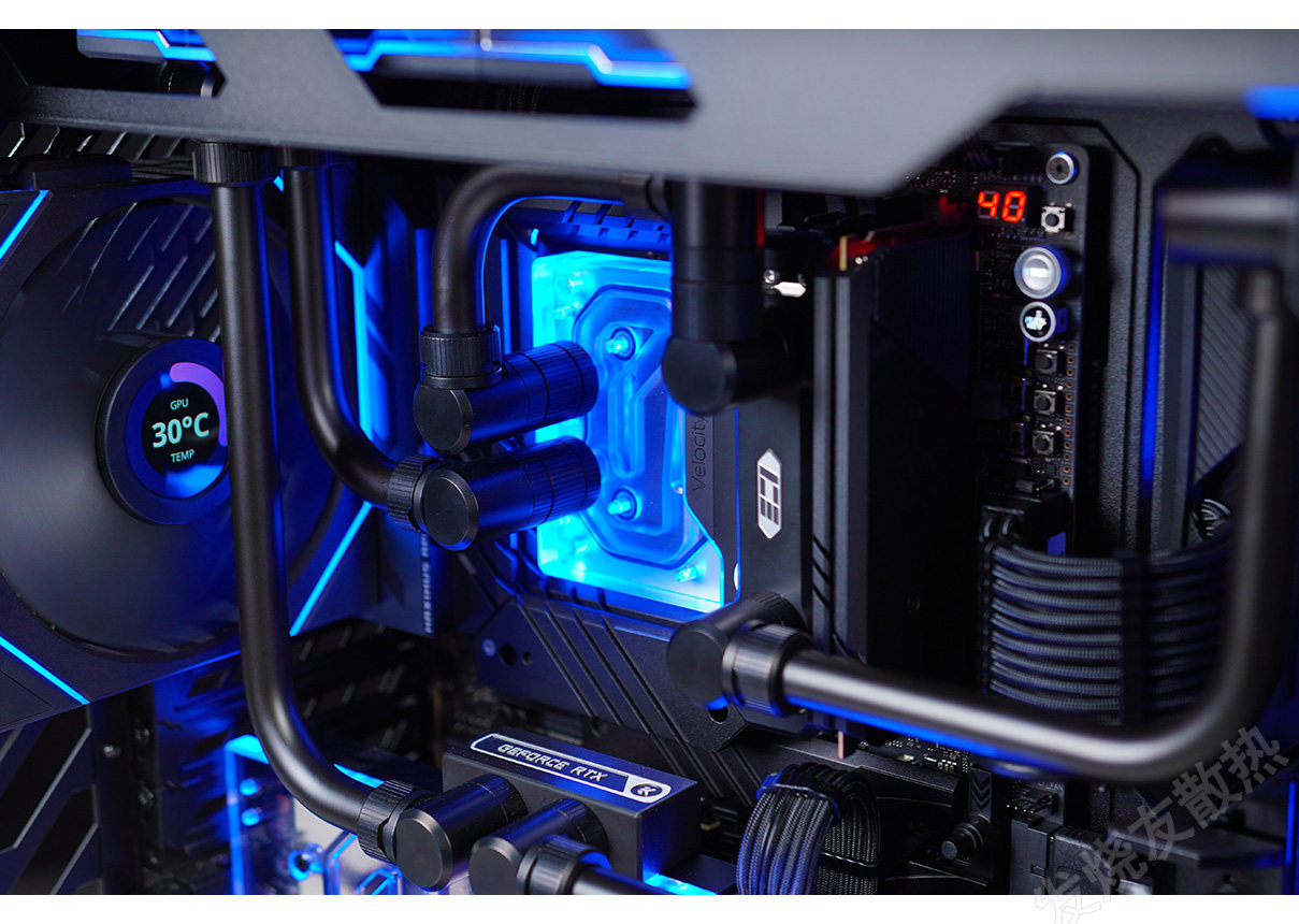 Шасси питания вентилятор комплект поставки  发烧友水冷|rog创世神701机箱 金属硬管ek水冷方案 cpu显卡散热 Ekwb