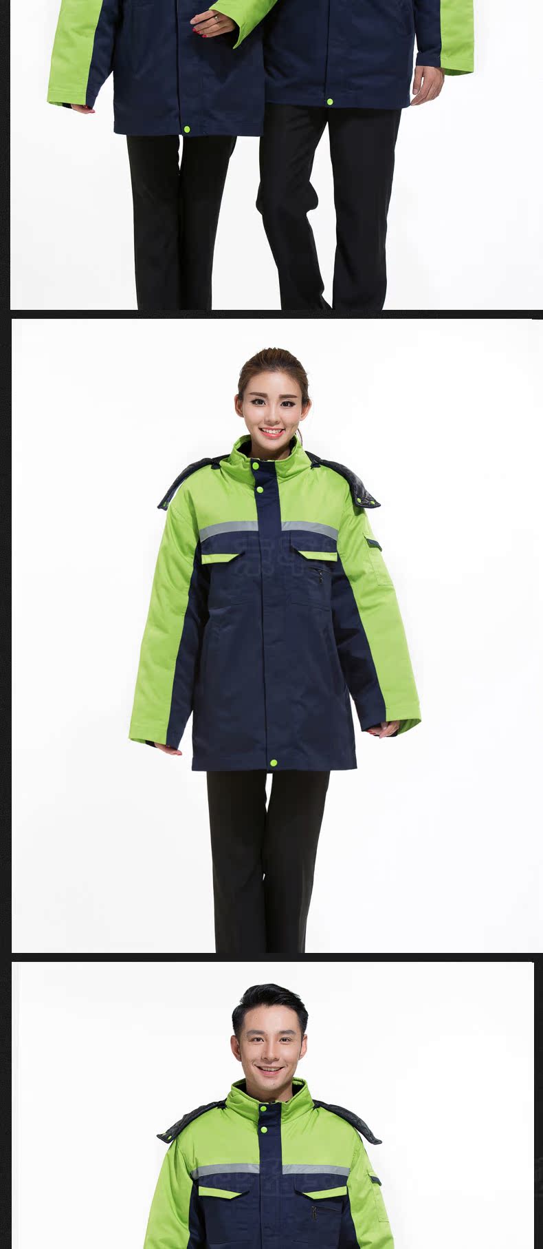 Áo khoác mùa thu và mùa đông, mặt sống, áo khoác cotton, mũ trùm dày, áo liền quần, áo khoác, áo ấm ngoài trời áo khoác bò nam
