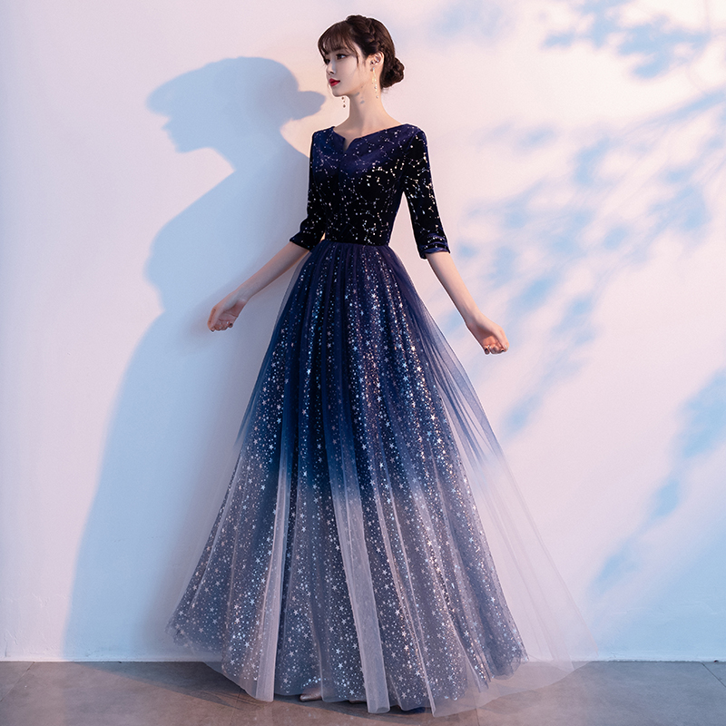 Evening dress for adults, suit, clothing, starry sky, long skirt Evening dress for adults, suit, clothing, starry sky, long skirt