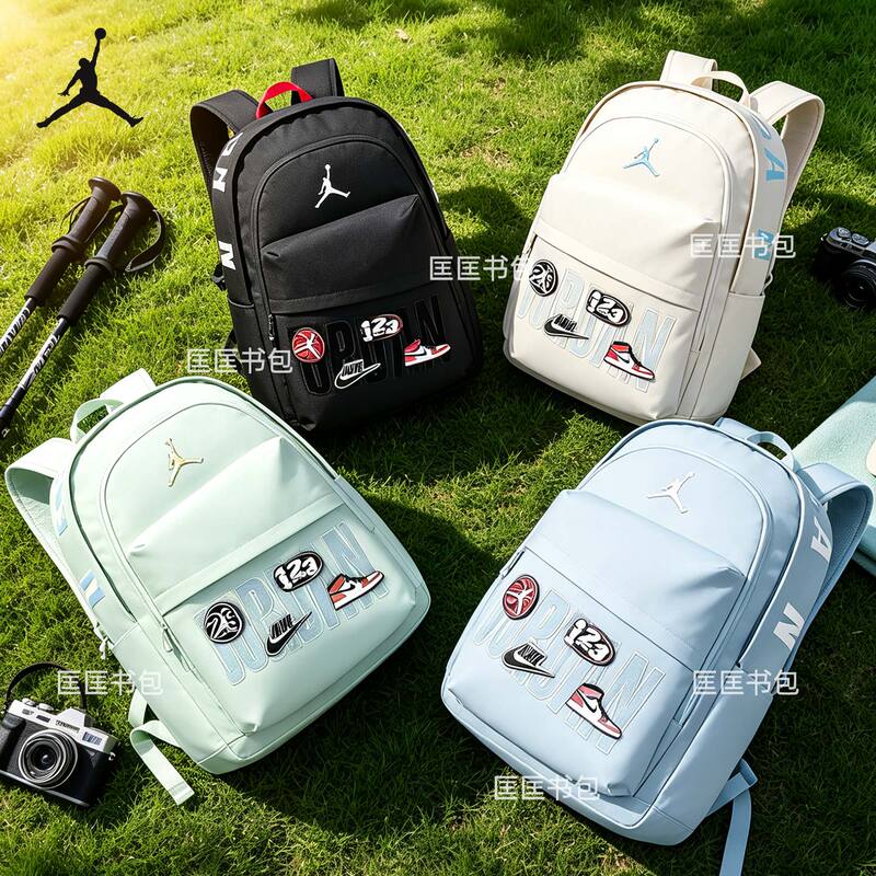 Jordan Backpack with Velcro Large Capacity Backpack Nike Youth Student Travel School Bag Jordan Backpack with Velcro Large Capacity Backpack Nike Youth Student Travel School Bag