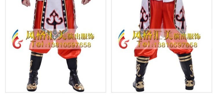 Đàn ông mới Mông Cổ trang phục múa quốc gia trang phục sân khấu quốc gia đồ bộ kiểu
