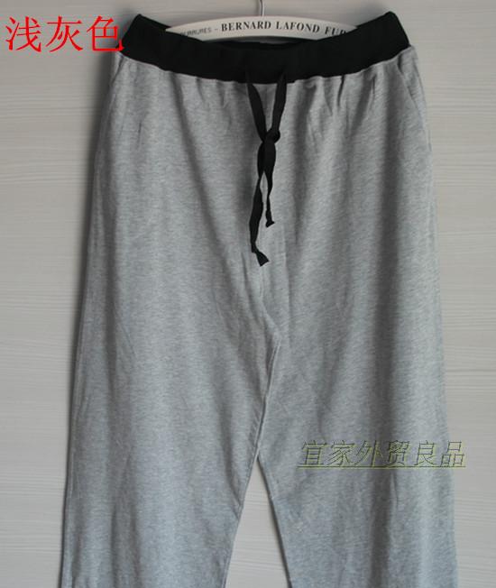 Bộ đồ ngủ cotton nam mùa hè mùa thu mỏng dệt kim Cotton nhà quần thể thao Quần giản dị Quần rộng kích thước lớn quần jean nam
