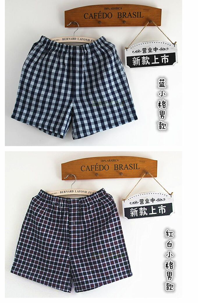 Quần pyjama nam và nữ cotton vuông ngắn mùa hè mỏng phần ba quần lỏng quần đi biển thể thao giản dị nửa quần quần đùi nam