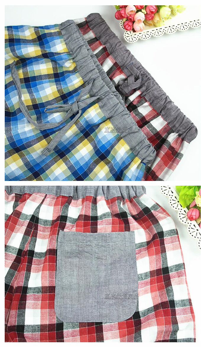 Quần cotton nữ bảy điểm lưới ngủ mùa hè phần mỏng của phụ nữ Quần nhà cotton cắt xén quần rộng kích thước lớn quần jean ống rộng nam