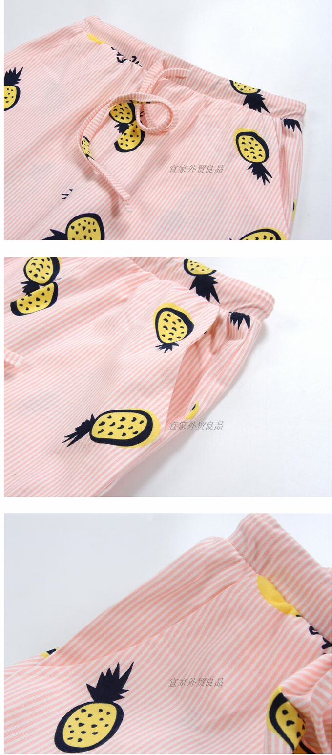 Quần Nhật Bản mùa xuân và mùa thu quần pyjama cotton mỏng đan cotton kích thước lớn quần nhà cotton lỏng thẳng quần phụ nữ sịp nam