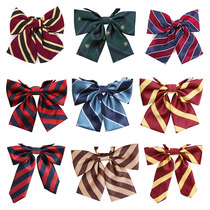 Garden dress bow tie girl dress Korean version of childrens diagonal stripes primary school class uniform bow