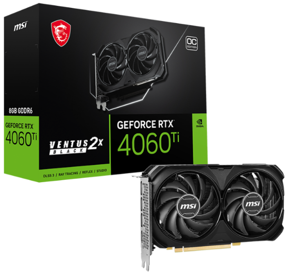 MSI/ RTX 4060TI VENTUS 2X BLACK 8G OC VANTUS графическая карта совершенно новая нацбанк