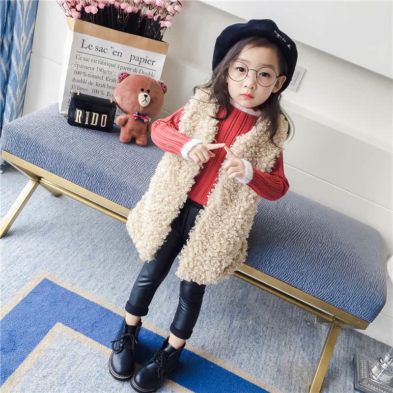 2018 phiên bản Hàn Quốc của mùa thu đông mẫu cô gái vest bé ấm áp sang trọng dày lên áo khoác dáng ga nước ngoài dài cửa hàng quần áo trẻ em