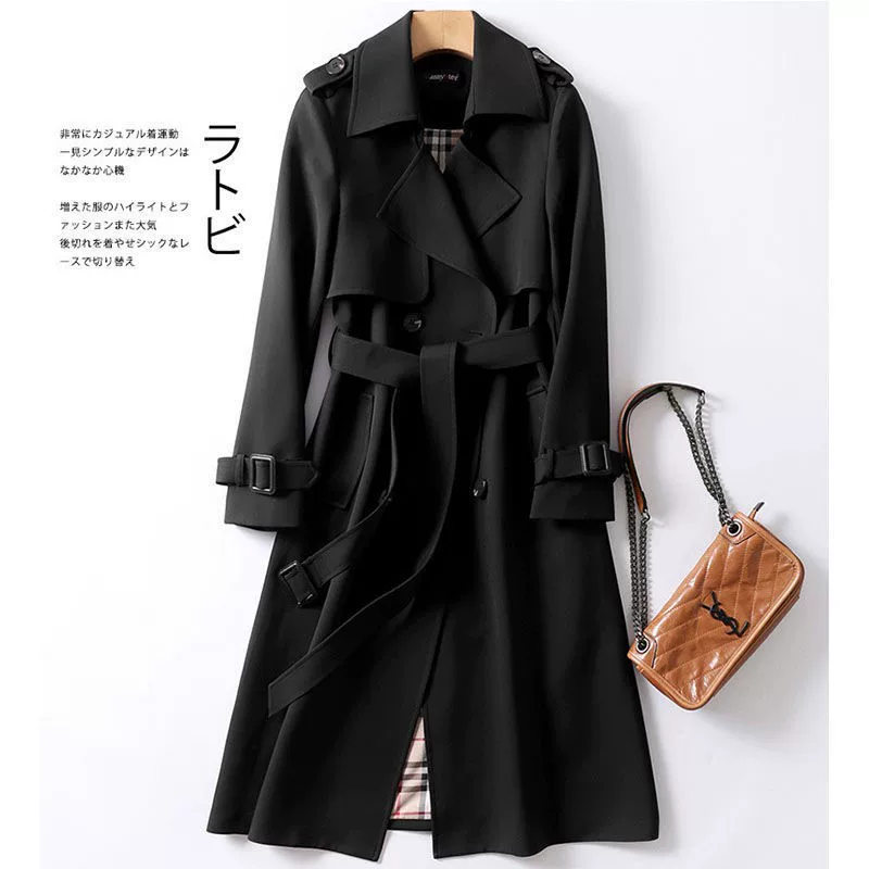 Длинный осенний trench coat, до середины икр, коллекция 2021, корейский стиль, плюс размер, для подростков, британский стиль