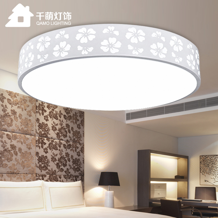 Qianmeng led bedroom lamp warm and romantic pastoral ceiling lamp creative round restaurant study lamp room lamp 301