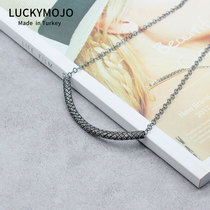 Smile necklace girl Summer choker sterling silver Turkey import niche light luxury neck drop foot silver jewelry custom