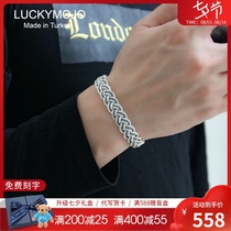 Turkish sterling silver bracelet male bracelet female domineering Korean version of the tide light luxury fashion ins hand rope birthday gift BR-89