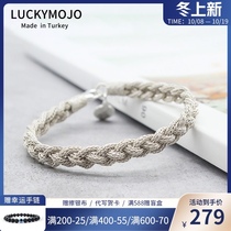 Sterling silver bracelet girl Summer ins niche design light luxury simple bracelet men couple knitting hand rope BR-104