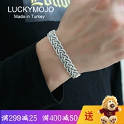 Thổ Nhĩ Kỳ sterling bạc vòng đeo tay nam vòng tay nữ độc đoán ánh sáng sang trọng thời trang tay dây đôi năm mới món quà sinh nhật đơn giản - Vòng đeo tay Cuff