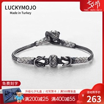 Turkey 999 Sterling silver Transfer Bracelet Male Retro Silver silk weaving Birthday gift Couple BR-80