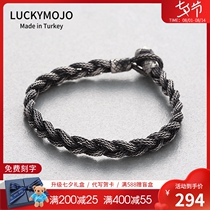 Turkey imported 999 sterling silver bracelet men and women trendy European and American niche design bracelet couple braided hand rope BR-69
