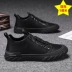 Summer Kitchen Giày nam Chef đặc biệt chống thấm chống trượt Pure Black Work Work Leather Da Giày Wild Anti-Oil Tide Shoes 