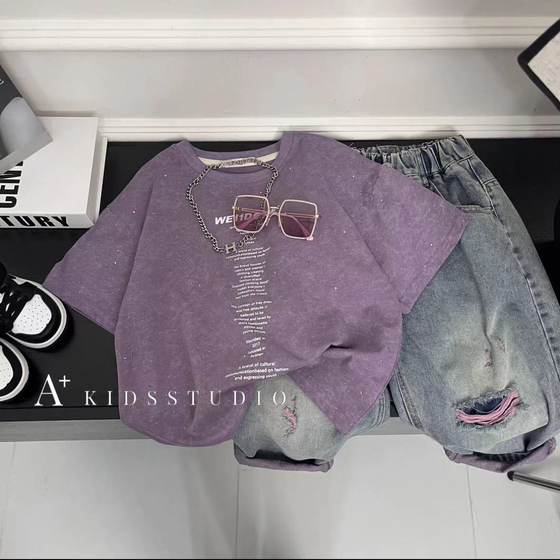 
Boys summer suits, handsome children's summer short-sleeved thin clothes, baby boys' trendy and fashionable summer children's clothing