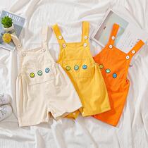 Male Boy Baby Back With Pants Summer Thin by button to open crotch 1-2-year-old 3 pure cotton medium pants female baby large PP shorts