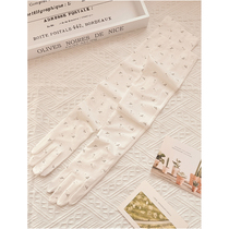 Sunscreen sleeve female summer extended driving cycling INS touch screen Ice Silk five finger arm guard ice sleeve glove sleeve thin