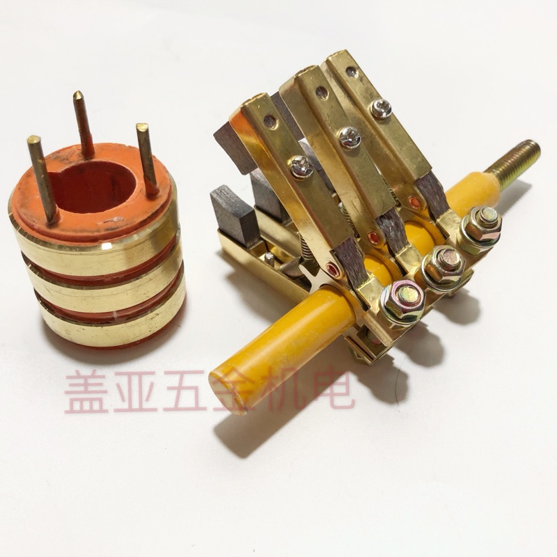 Copper ring electrical ring conductive ring 3 road 20*38*38 carbon brush 6*12 human shape carbon brush frame