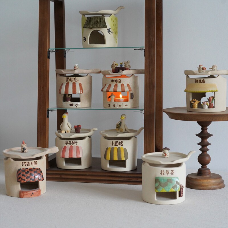 【Gu Yin - Incense Burner/Ornament】Bakery Incense Burner Tea Roasting Stove Ceramic Ornament Item No. 632