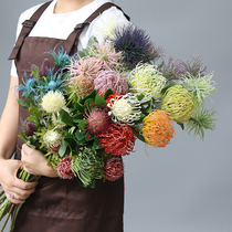 Needle pad thorn thistle poseidon flower｜simulation hand flower arrangement Home wedding celebration photography business living room dining table decoration