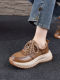 Genuine Leather Casual Shoes for Women, Thick-Soled, 2026 Spring and Autumn New Retro Style, Comfortable Soft-Soled Sneakers