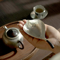 Fetish silverware pure silver 999 pure handmade tea leakage tea set filter accessories tea filter one leaf