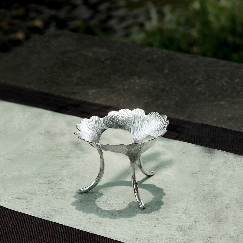 s999 pure silver tea cub tea frame ginkgo tea frame tea filter kung fu tea ceremony accessories long lived