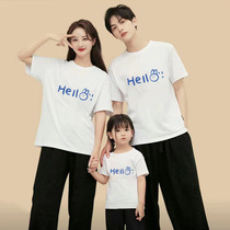 Beach pro-Costume T-shirt Family of three Summer Half sleeves Boys Mother and daughter All family Foo co-photo Short sleeves