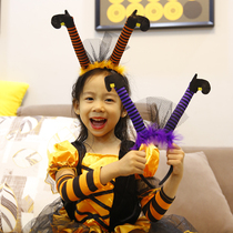 Halloween Hair Hoop Children Adult Horn Accessories Witch Witches Cosplay Makeup Prom Party Head Button