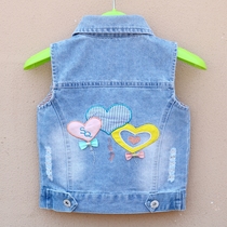 Childrens denim vest womens vest 2022 new Korean version spring and summer coat little baby princess vest waistcoat for children
