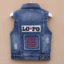 Spring childrens denim vest 9 girls baby spring and autumn vest 2022 new baby childrens jacket 1-6 years old