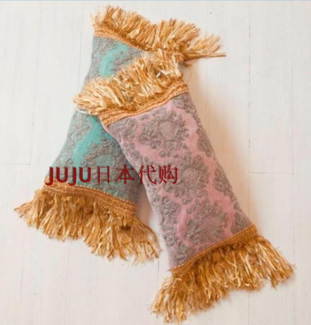 *Japanese pillows and cushions decorated with antique pattern velvet thick embroidery beaded tassels 2 colors 7 15