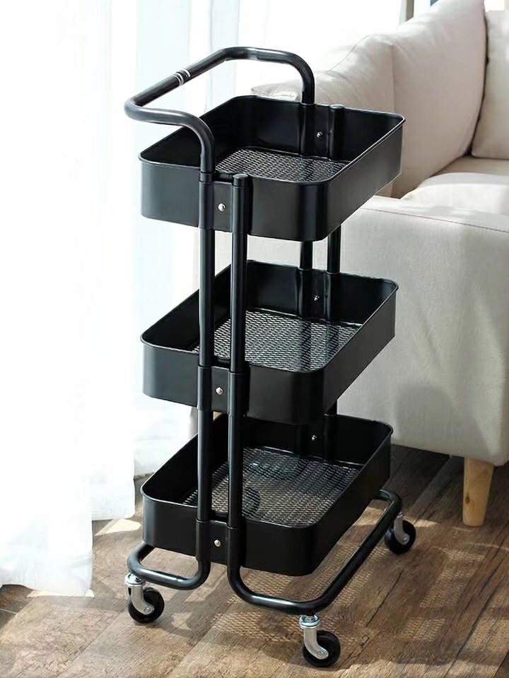 Skin management three-layer cart hair tattoo embroidery fire can shelf beauty salon trolley nail tool cart