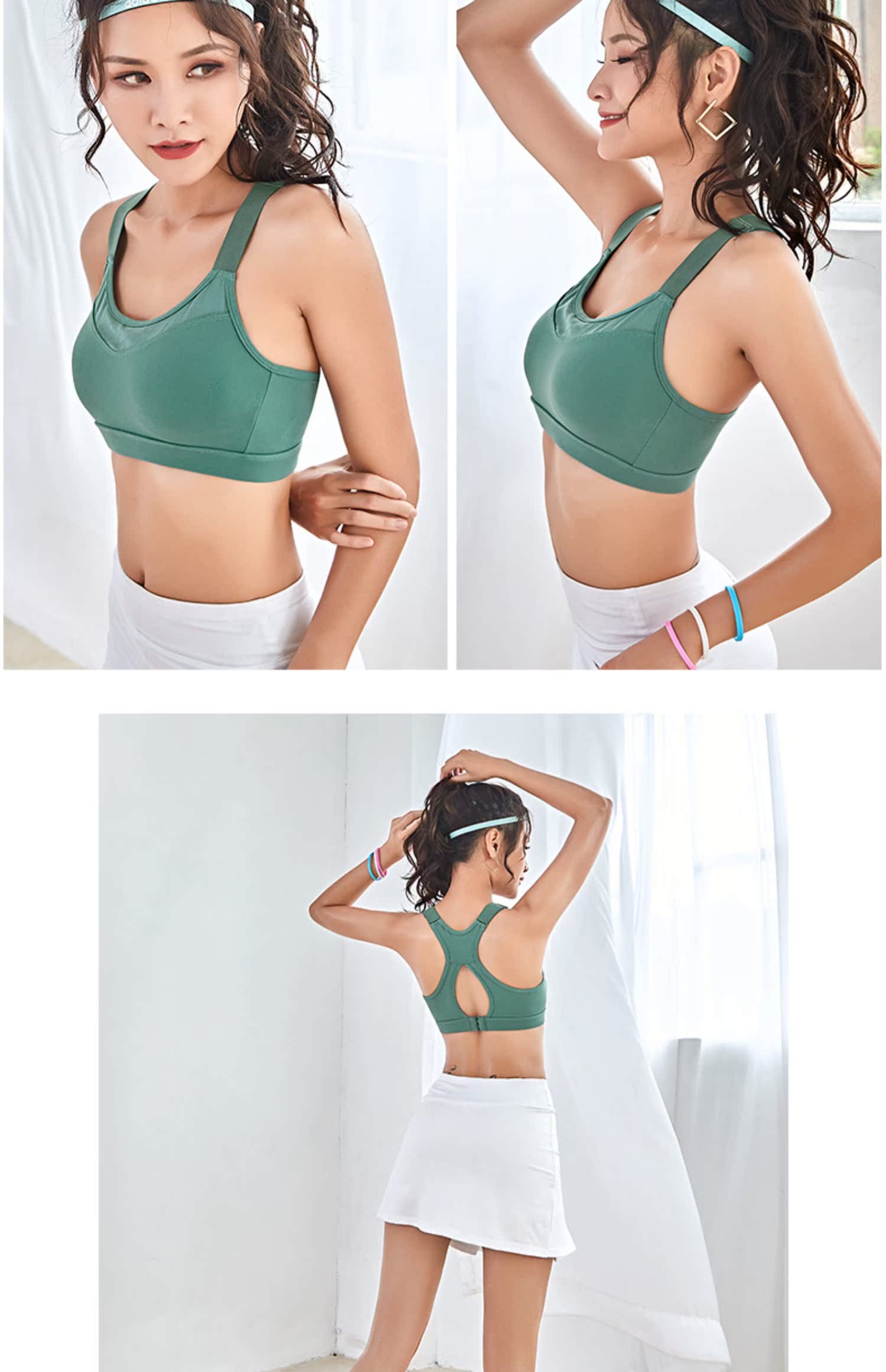 Lusure Yoga vest nữ thu thập chống sốc chạy bộ áo ngực thể dục chống chảy xệ làm đẹp trở lại nối đồ lót sợi thể thao - Đồ lót thể thao áo tập thể thao