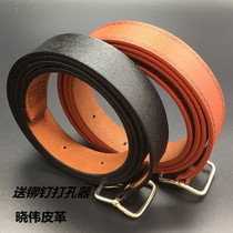 Pure cowhide leather belt mens leather retro casual cowhide belt head layer cowhide needle buckle belt handmade belt